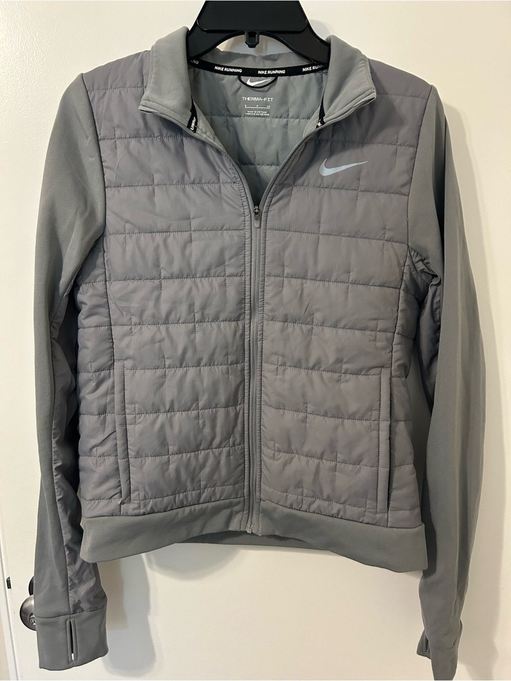 Nike Light Gray Quilted Therma-FIT Running Jacket
